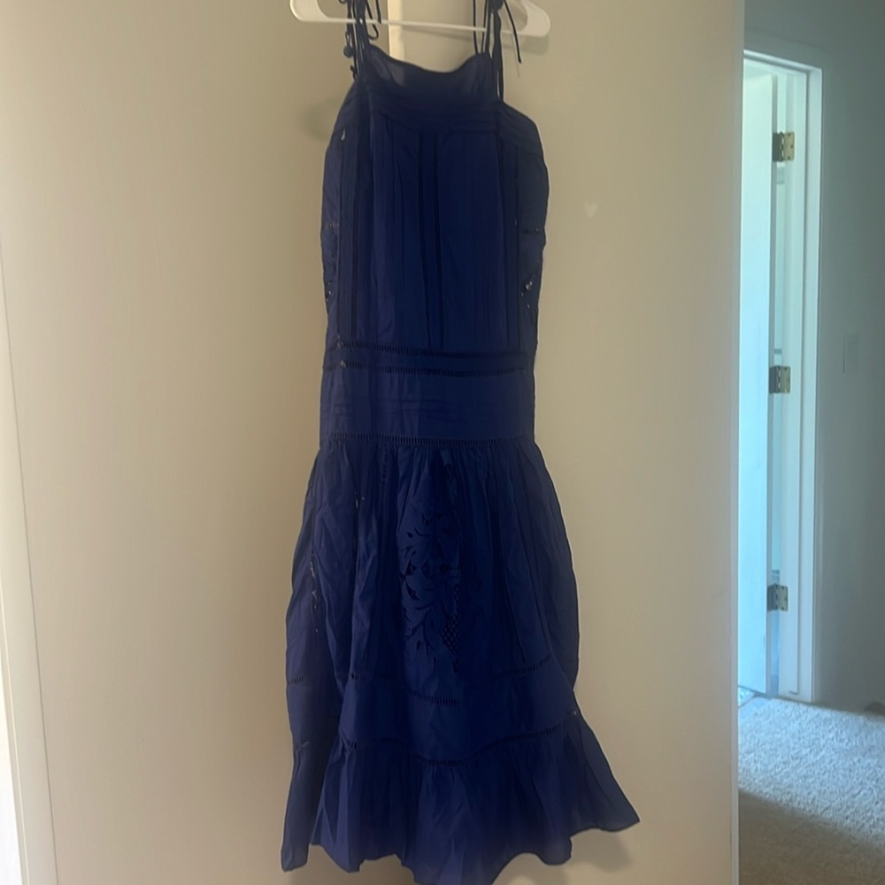 Farm Rio Blue Lace Sleeveless Maxi Dress NWT - Picture 5 of 10